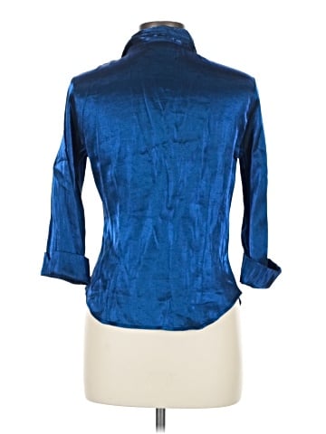 Aqua Blues 3/4 Sleeve Button-Down Shirt (view 2)