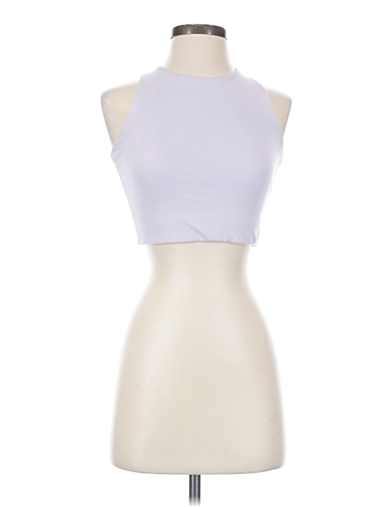 Pre-owned Girlfriend Collective Tank Top Purple Halter Neckline Tops