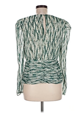 Aqua Long Sleeve Blouse (view 2)