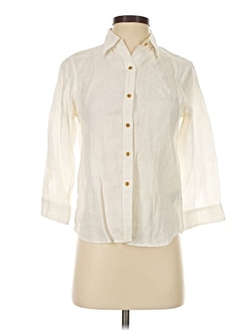 Lauren by Ralph Lauren 3/4 Sleeve Button-Down Shirt (view 1)