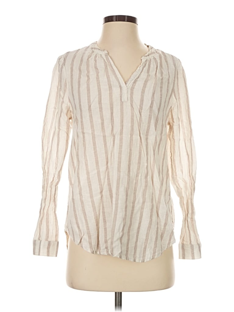 Pre-owned Beachlunchlounge Long Sleeve Blouse In Ivory