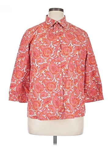 Lands' End 3/4 Sleeve Button-Down Shirt (view 1)
