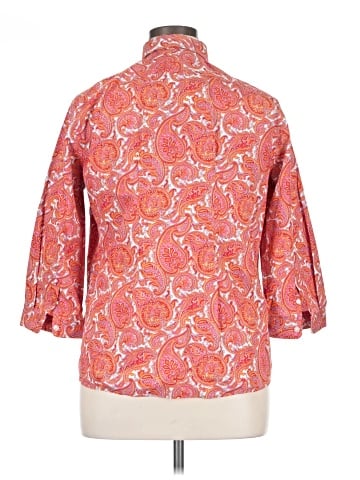 Lands' End 3/4 Sleeve Button-Down Shirt (view 2)
