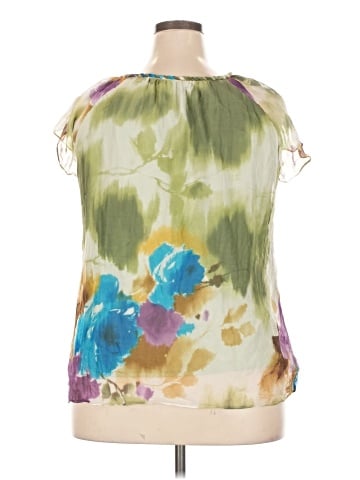 Blue Velvet Short Sleeve Blouse (view 2)