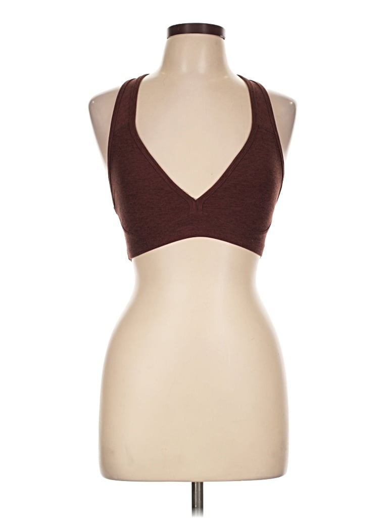Pre-owned Beyond Yoga Tank Top Brown Halter Neckline Tops