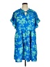 Umgee 100% Polyester Tropical Blue Casual Dress Size 1X - photo 1