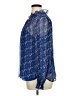 Ann Taylor LOFT 100% Polyester Blue Long Sleeve Blouse Size XL - photo 5