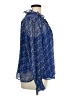 Ann Taylor LOFT 100% Polyester Blue Long Sleeve Blouse Size XL - photo 4