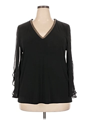 JM Collection Long Sleeve Blouse (view 1)