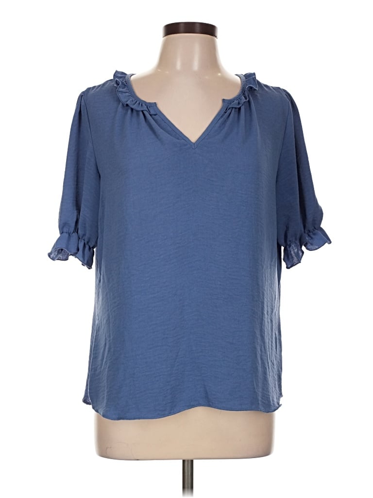 Pre-owned Tamara H. Short Sleeve Blouse In Blue