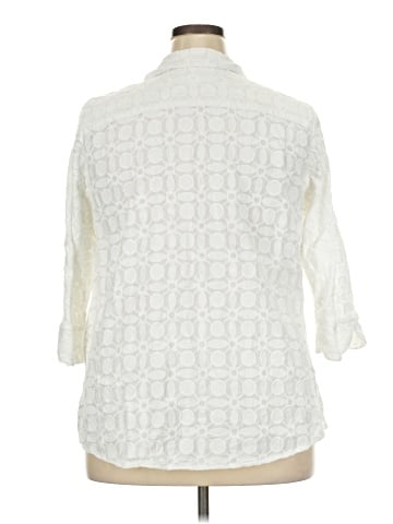 Foxcroft 3/4 Sleeve Button-Down Shirt (view 2)