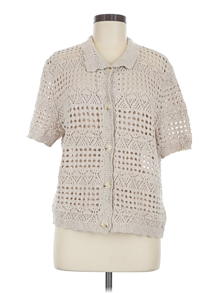 Pre-owned Beachlunchlounge Short Sleeve Button Down Shirt In Gray