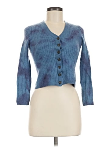 Madewell Tie-Dye Cashmere Ribbed Slim Cardigan Sweater (view 1)