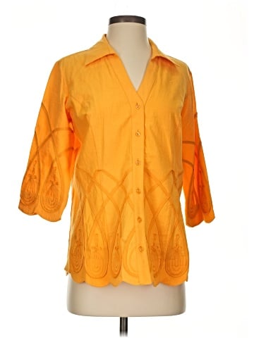 Peck & Peck 3/4 Sleeve Button-Down Shirt (view 1)