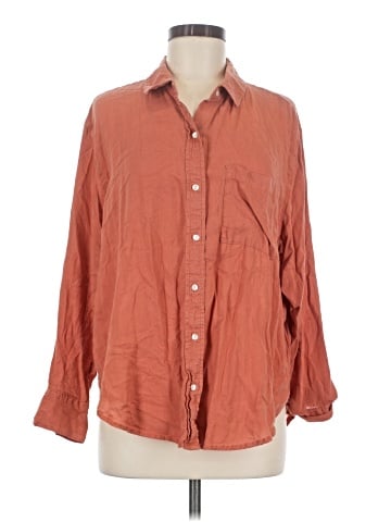 a.n.a. A New Approach 3/4 Sleeve Button-Down Shirt (view 1)