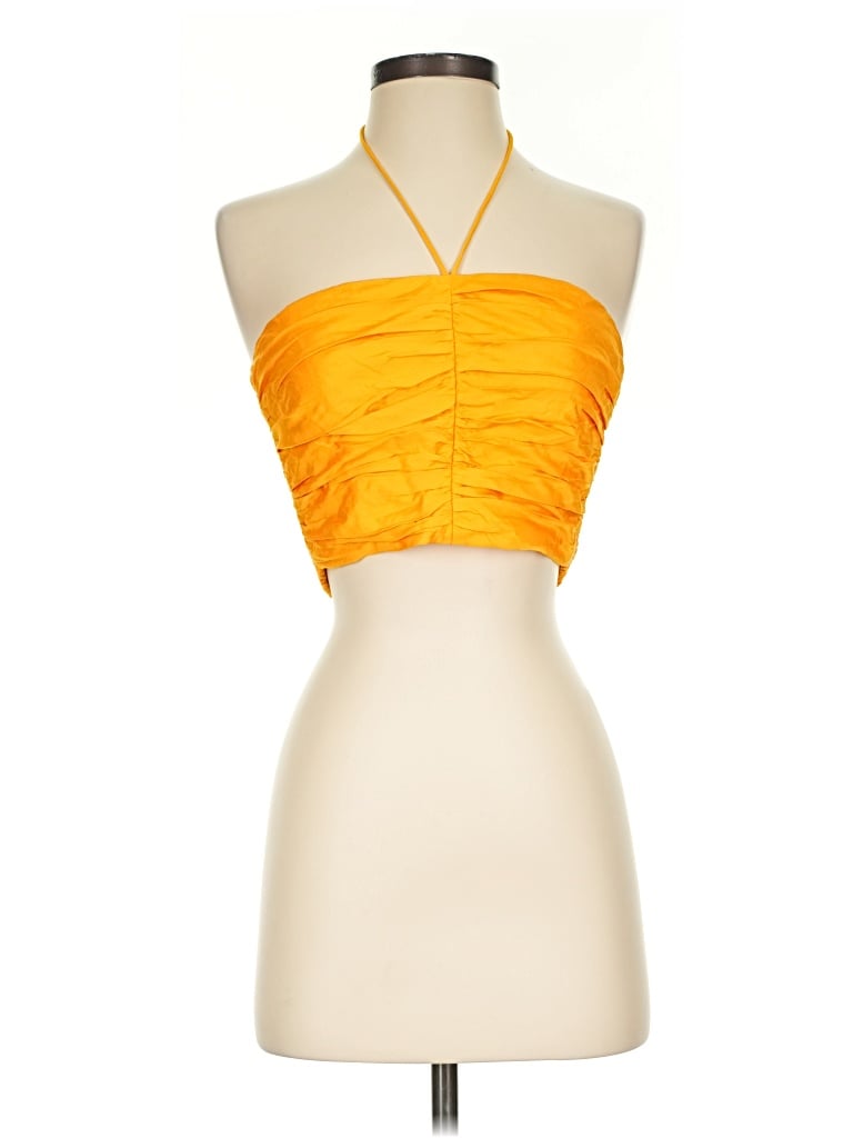 Pre-owned J.crew Collection Tank Top Orange Strapless Neckline Tops