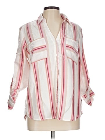 Express 3/4 Sleeve Button-Down Shirt (view 1)