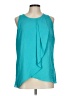Worthington 100% Polyester Teal Sleeveless Blouse Size L - photo 1