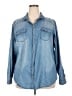Torrid 100% Cotton Blue Long Sleeve Button-Down Shirt Size 2X Plus (2) - photo 1