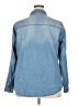Torrid 100% Cotton Blue Long Sleeve Button-Down Shirt Size 2X Plus (2) - photo 2