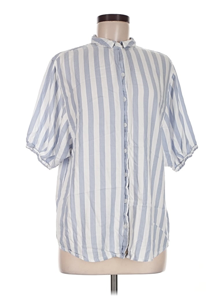 Pre-owned Beachlunchlounge Short Sleeve Button Down Shirt In Blue