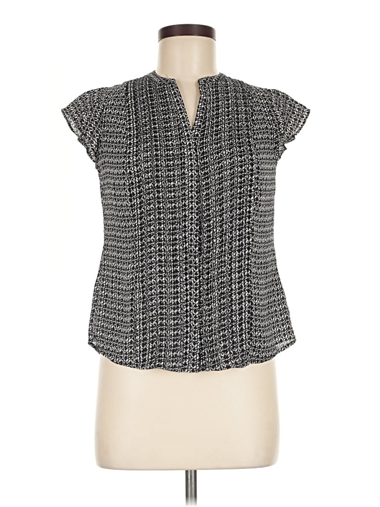 Pre-owned Covington Short Sleeve Blouse In Gray