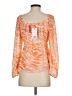 DR2 100% Polyester Orange Long Sleeve Blouse Size S - photo 2
