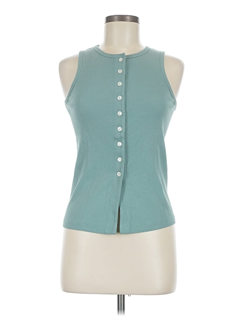 Pre-owned Jcrew Tank Top Teal Halter Neckline Tops