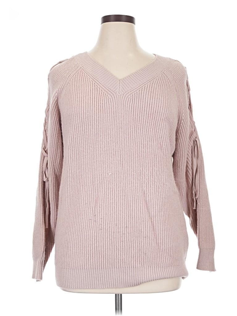 Pre-owned Shein Curve Pullover Sweater In Pink