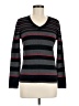 Karen Scott 100% Cotton Stripes Gray Pullover Sweater Size M - photo 1