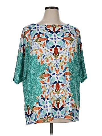 JM Collection Short Sleeve Blouse (view 1)
