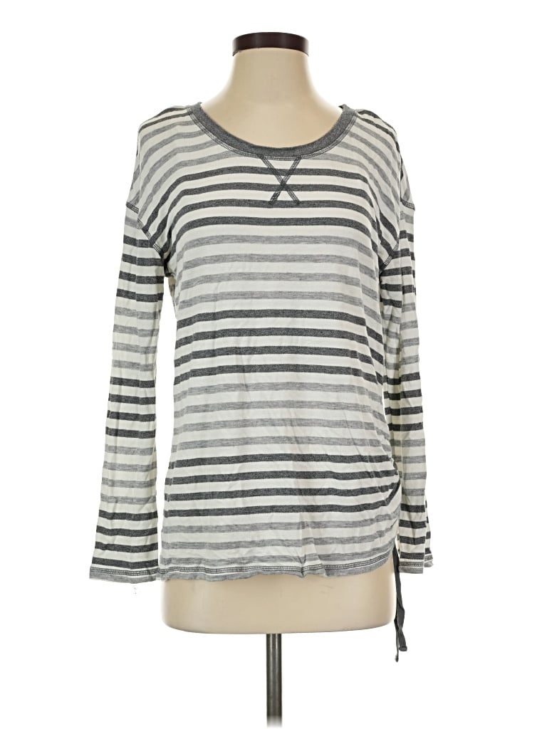Pre-owned Sundays Long Sleeve Top Gray Crew Neck Tops