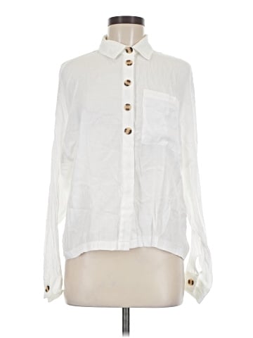 Topshop Long Sleeve Button-Down Shirt (view 1)