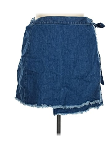 Madewell Raw-Hem Mini Wrap Skirt in Cardiff Wash (view 1)