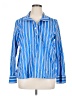 Talbots Stripes Blue Long Sleeve Blouse Size XL - photo 1