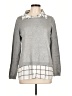 Adrianna Papell Checkered-gingham Gray Pullover Sweater Size L - photo 1