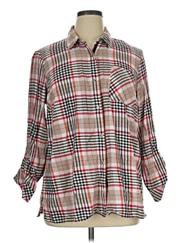 Rafaella 3/4 Sleeve Button-Down Shirt (view 1)