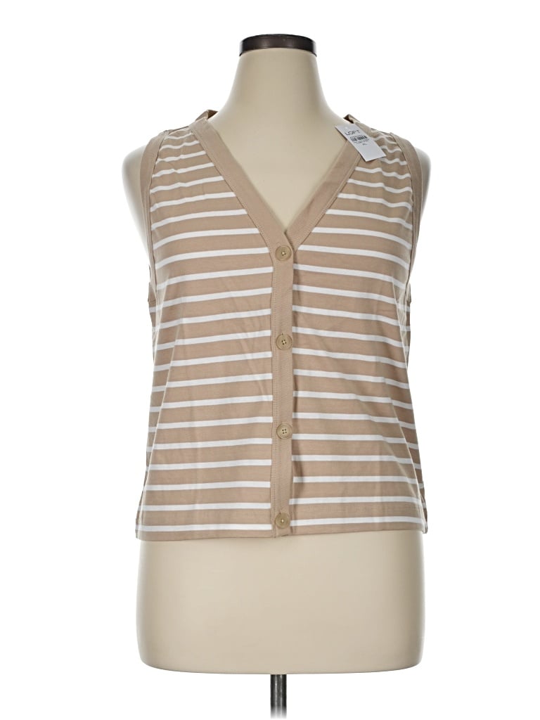 Ann Taylor Loft Tank Top Tan Plunge Neckline Tops In Neutral