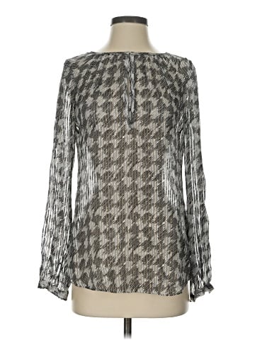 White House Black Market Long Sleeve Silk Top (view 1)