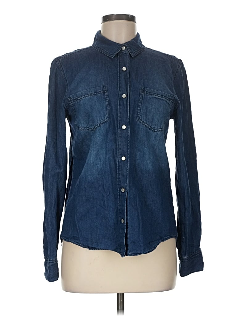 Pre-owned Mudd Long Sleeve Button Down Shirt In Blue