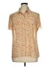 Coldwater Creek 100% Polyester Floral Tan Short Sleeve Blouse Size XL (petite) - photo 1
