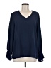 Three Eighty Two 100% Polyester Blue Long Sleeve Blouse Size M - photo 1