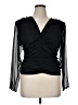 Express 100% Recycled Polyester Black Long Sleeve Blouse Size 1X - photo 1