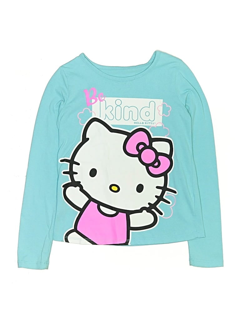 Pre-owned Hello Kitty Kids' Long Sleeve T-shirt In Teal