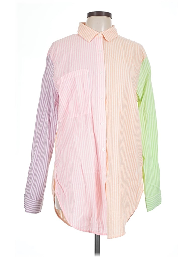 Pre-owned Vici Long Sleeve Button Down Shirt In Pink