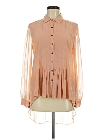 Elizabeth and James Long Sleeve Silk Top (view 1)