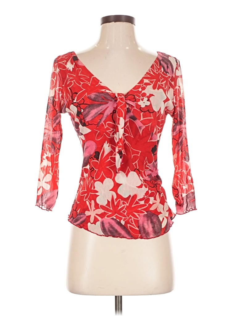 Pre-owned Etcetera 3/4 Sleeve Blouse In Red