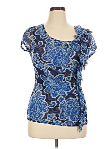 INC International Concepts Short Sleeve Blouse (view 1)