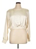 Express Metallic Ivory Long Sleeve Blouse Size XL - photo 1