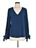 CeCe Blue Long Sleeve Blouse Size M - photo 1